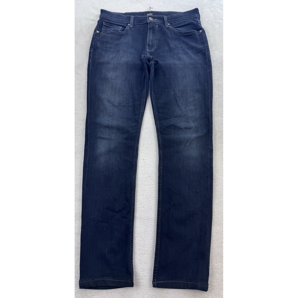 PAIGE Federal Jeans Men 32x32 Blue Distress Dark Wash Straight Denim
